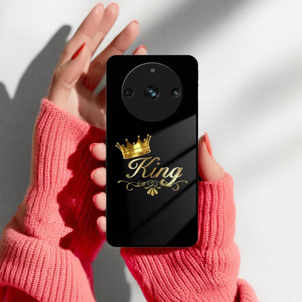 Cute King With Crown Glass Case For Realme/Narzo