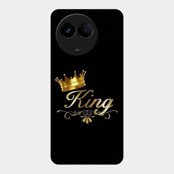 Cute King With Crown Glass Case For Realme 11X 5G