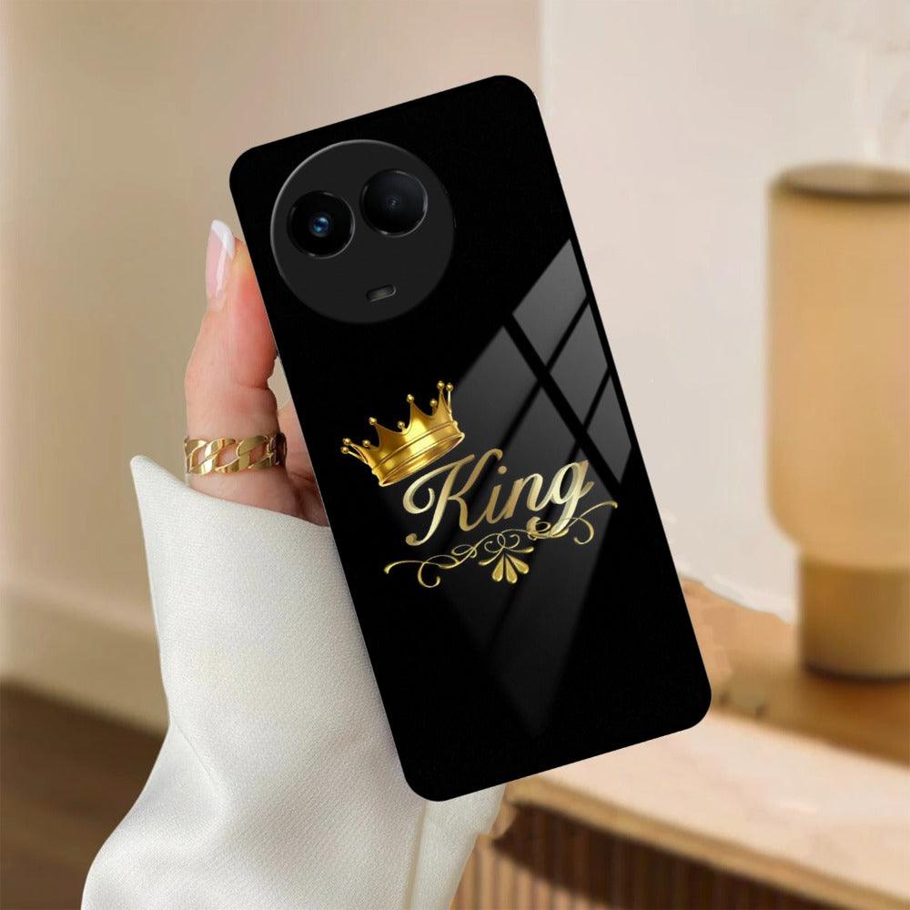 Cute King With Crown Glass Case For Realme/Narzo