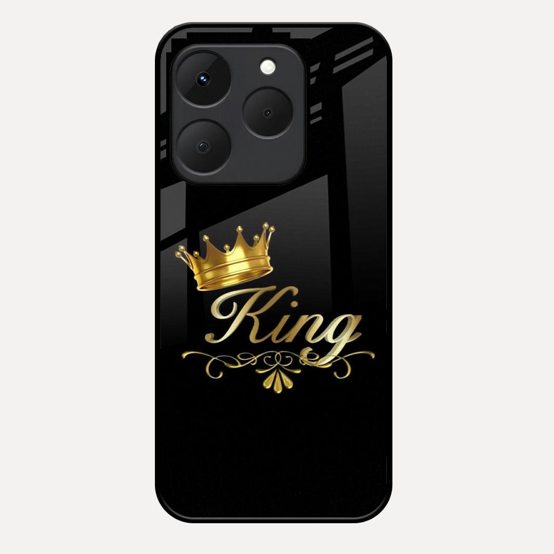 Cute King With Crown Glass Case For Realme 15T 5G