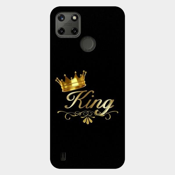 Cute King With Crown Glass Case For Realme C21Y