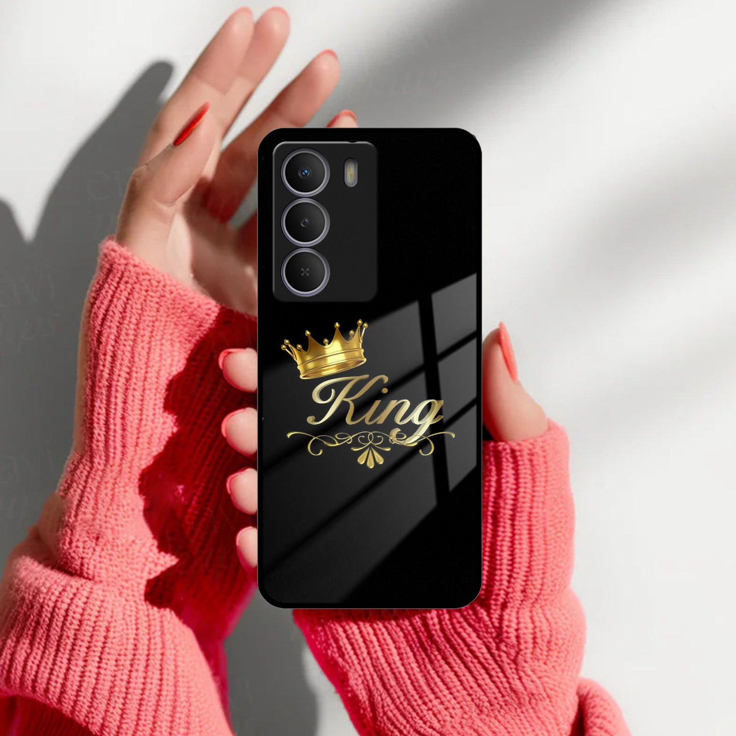 Cute King With Crown Glass Case For Realme/Narzo