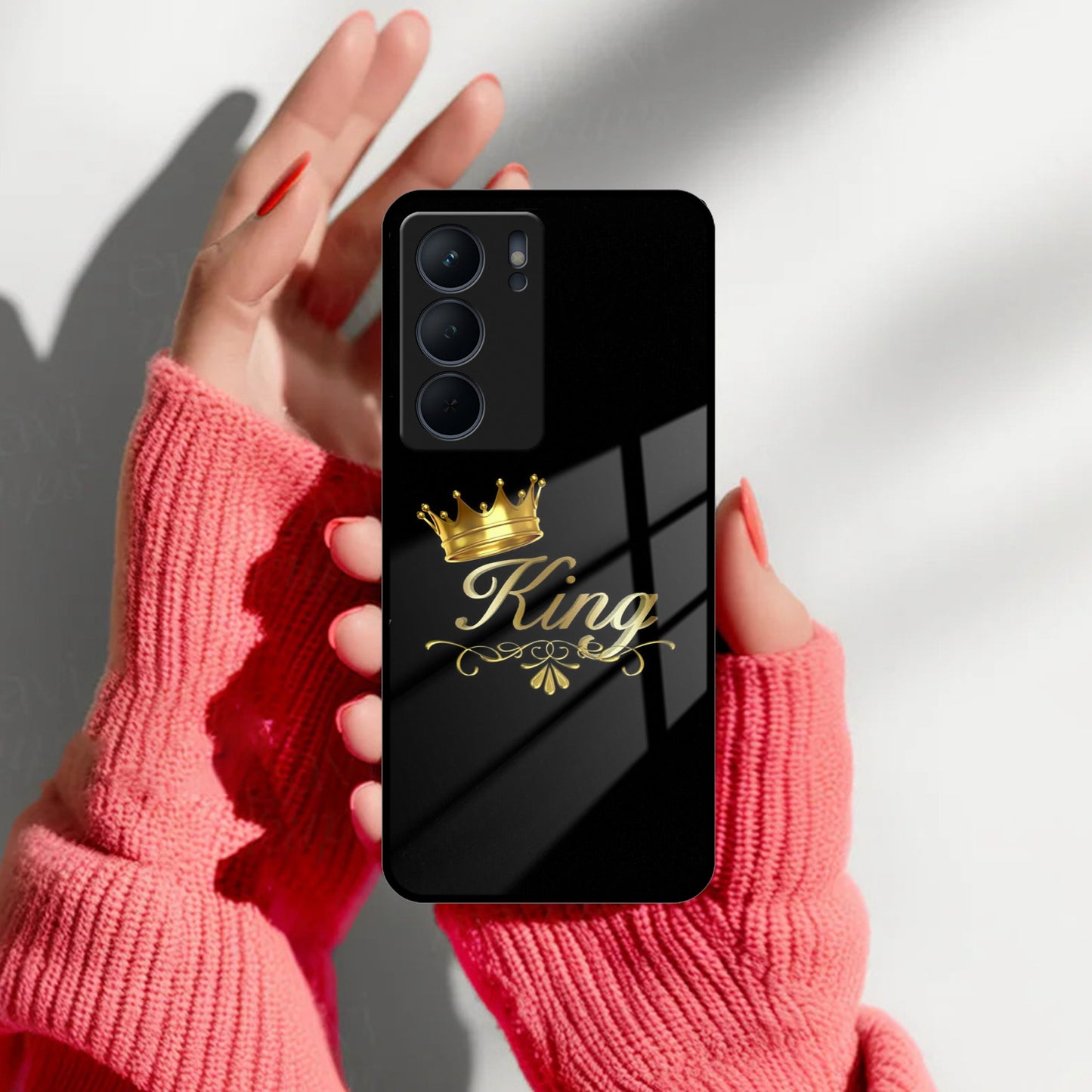 Cute King With Crown Glass Case For Realme/Narzo