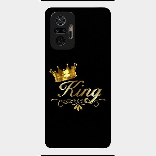 Cute King With Crown Glass Case For Redmi Note 10 Pro