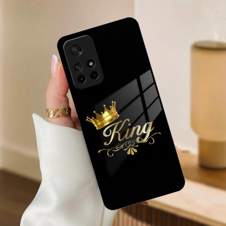 Cute King With Crown Glass Case For Poco