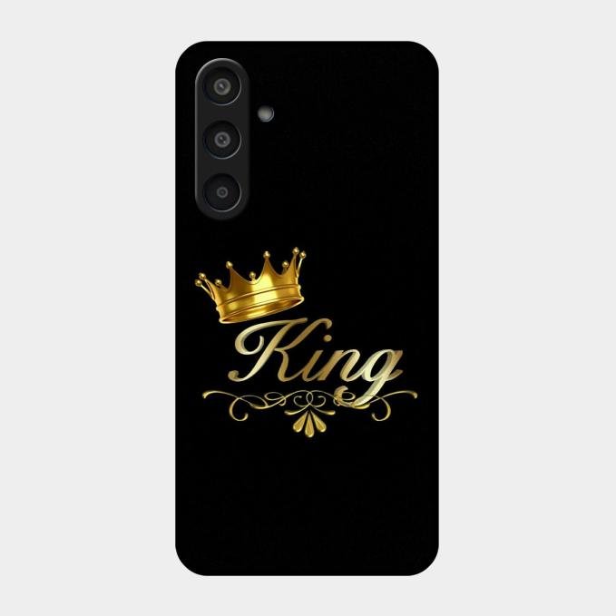 Cute King With Crown Glass Case For Samsung Galaxy M35 5G