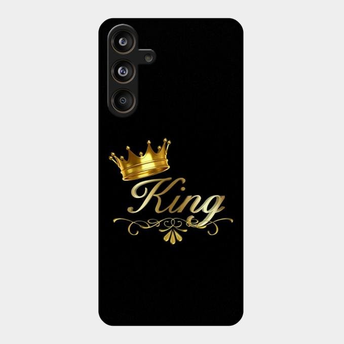 Cute King With Crown Glass Case For Samsung Galaxy M55 5G