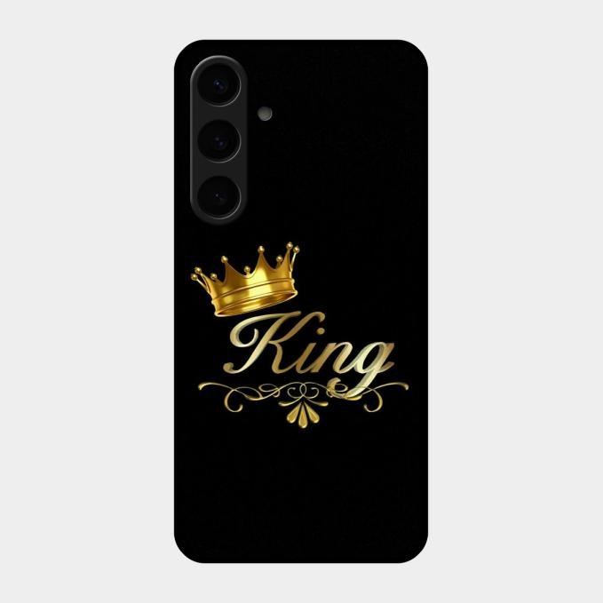 Cute King With Crown Glass Case For Samsung Galaxy S24 Plus 5G