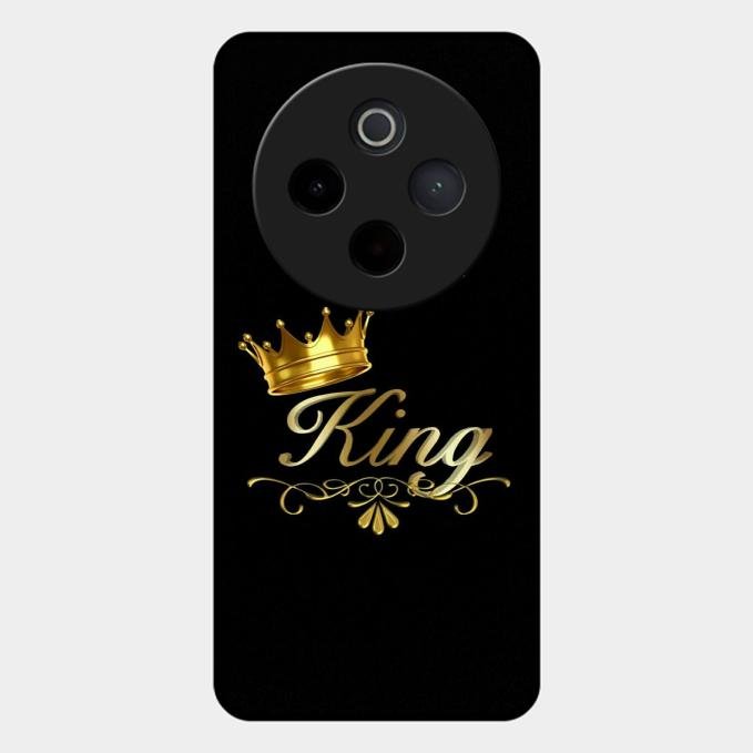 Cute King With Crown Glass Case For Vivo T4 5G