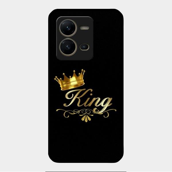 Cute King With Crown Glass Case For Vivo V25 5G