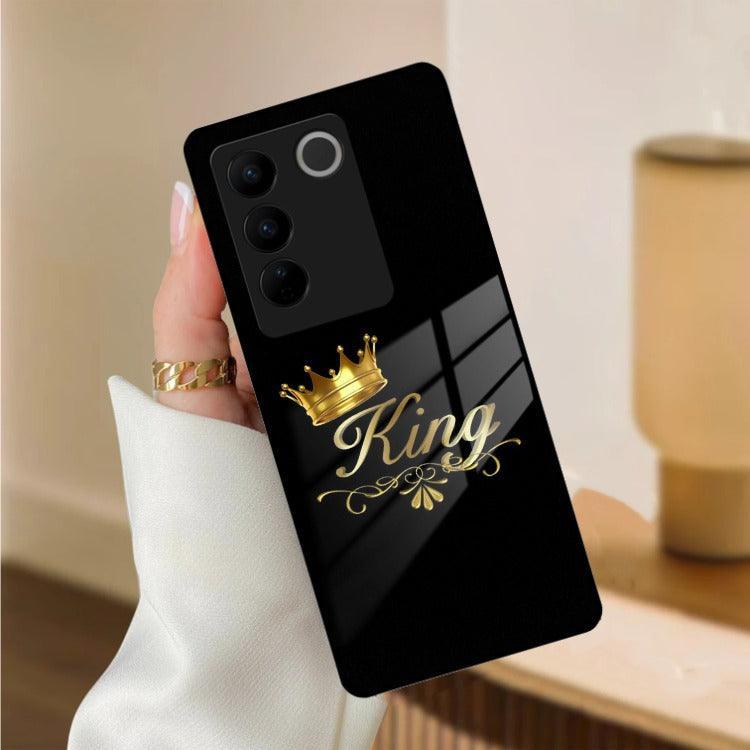 Cute King With Crown Glass Case For Vivo - ShopOnCliQ