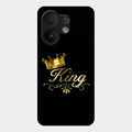 Cute King With Crown Glass Case For Vivo V60 5G