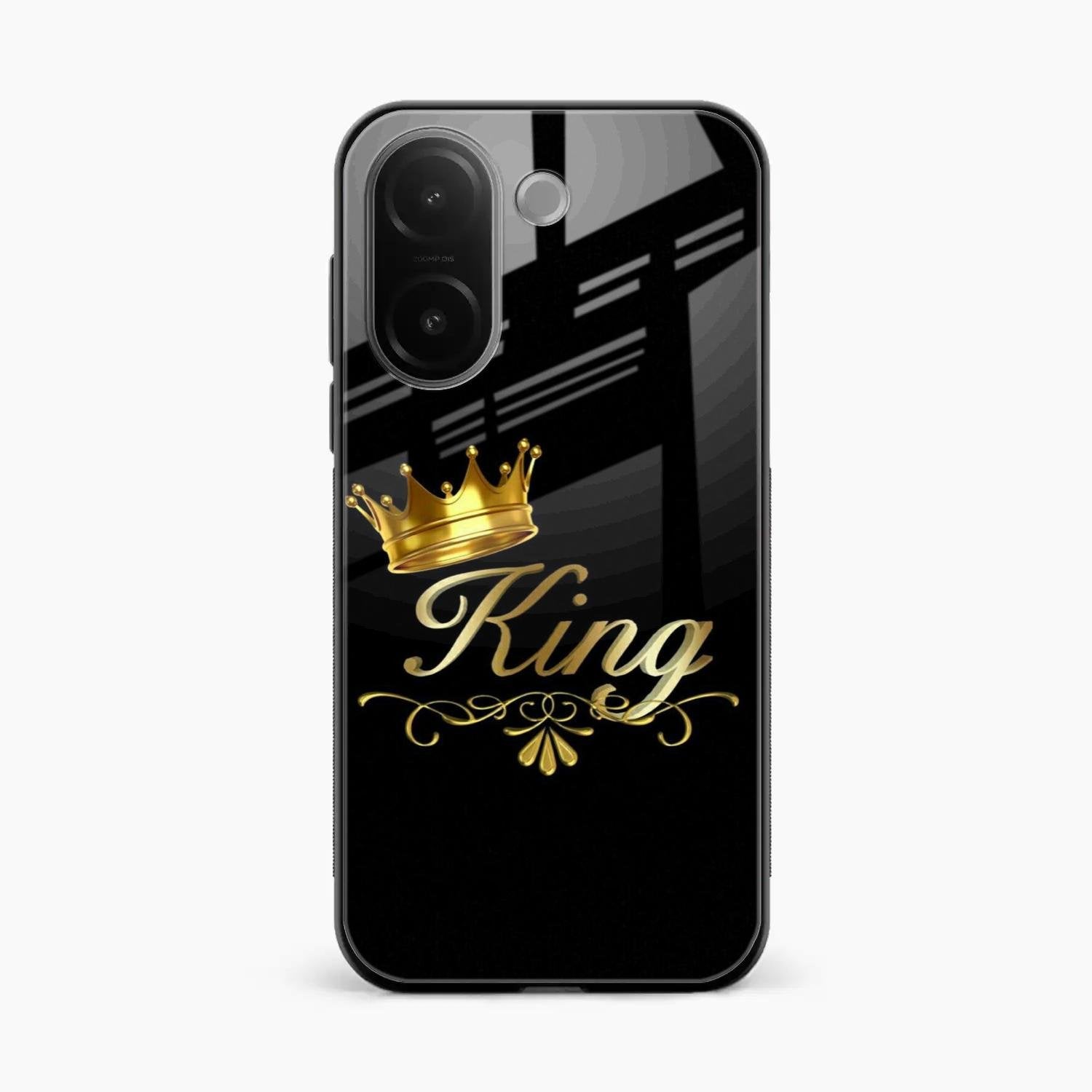 Cute King With Crown Glass Case For Vivo V60e 5G