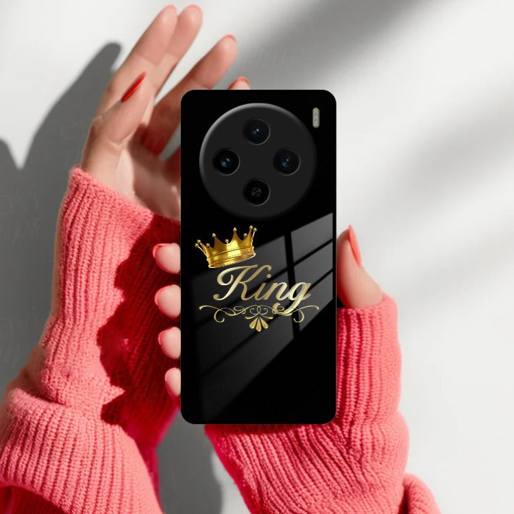 Cute King With Crown Glass Case For Vivo