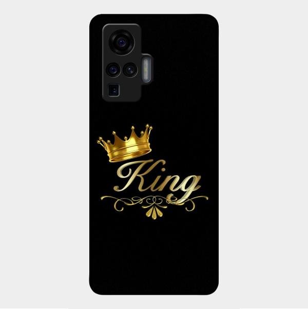 Cute King With Crown Glass Case For Vivo X50 Pro 5G