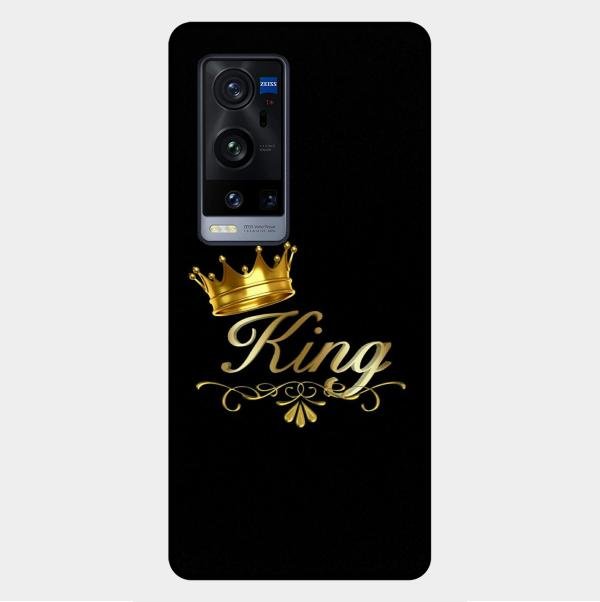 Cute King With Crown Glass Case For Vivo X60 Pro Plus 5G