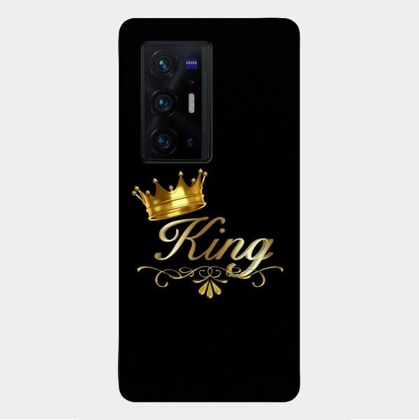 Cute King With Crown Glass Case For Vivo X70 Pro Plus 5G