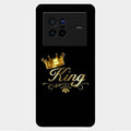Cute King With Crown Glass Case For Vivo X80 5G