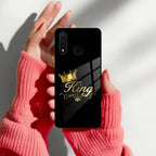 Cute King With Crown Glass Case For iQOO - ShopOnCliQ