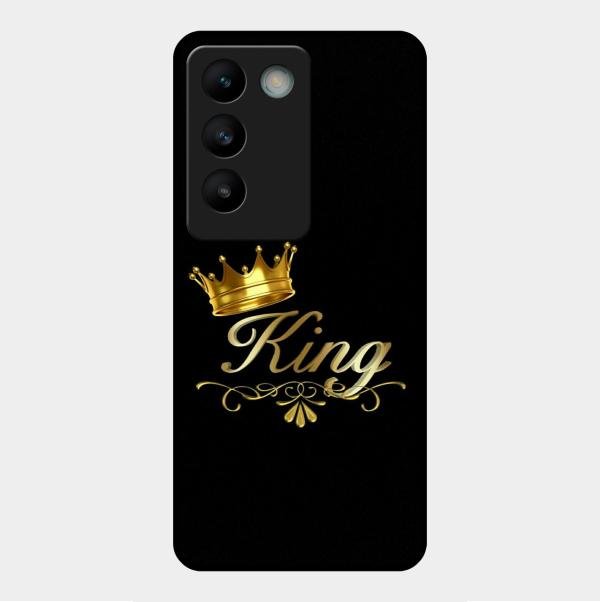 Cute King With Crown Glass Case For Vivo Y200E 5G