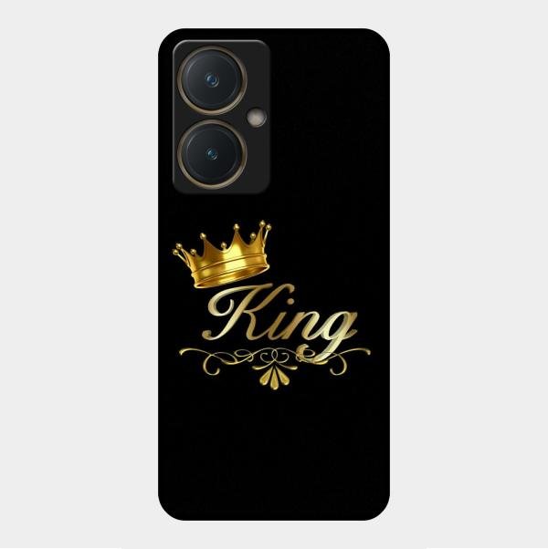 Cute King With Crown Glass Case For Vivo Y27