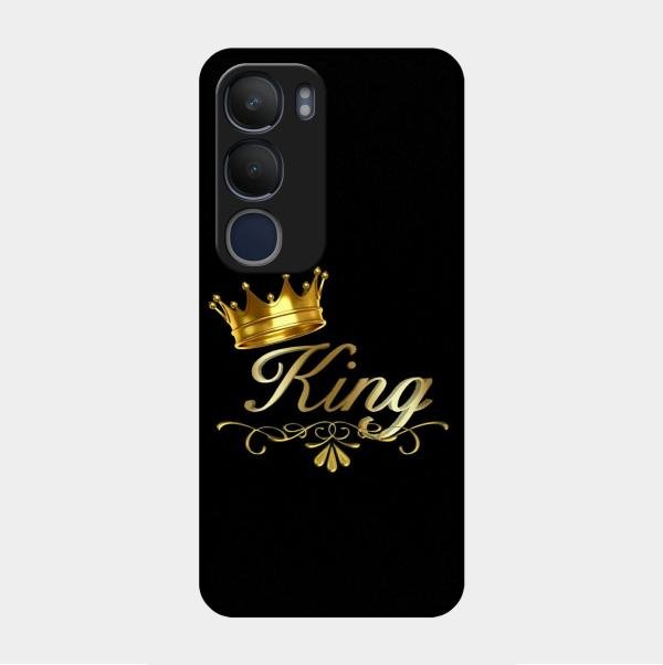 Cute King With Crown Glass Case For Vivo Y29 5G