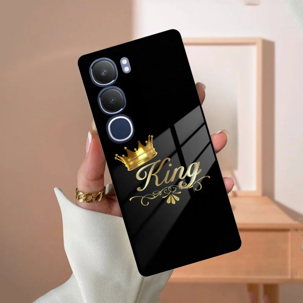 Cute King With Crown Glass Case For Vivo - ShopOnCliQ
