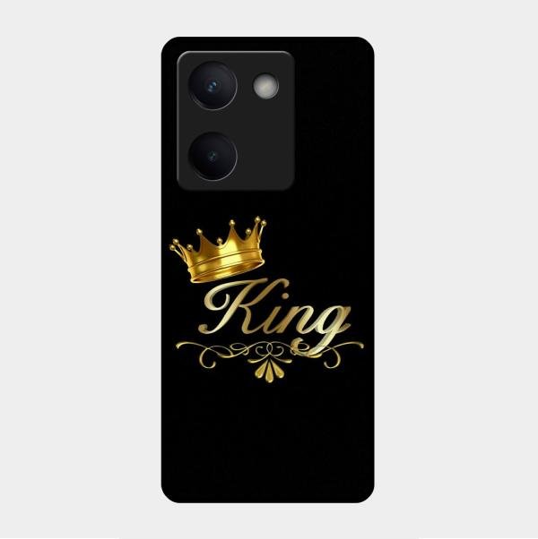 Cute King With Crown Glass Case For Vivo Y300 Plus 5G