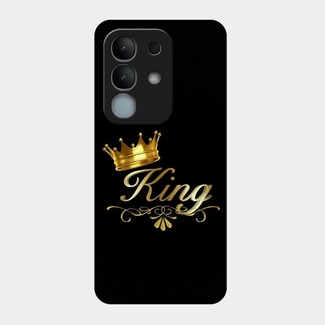 Cute King With Crown Glass Case For Vivo Y31 Pro 5G