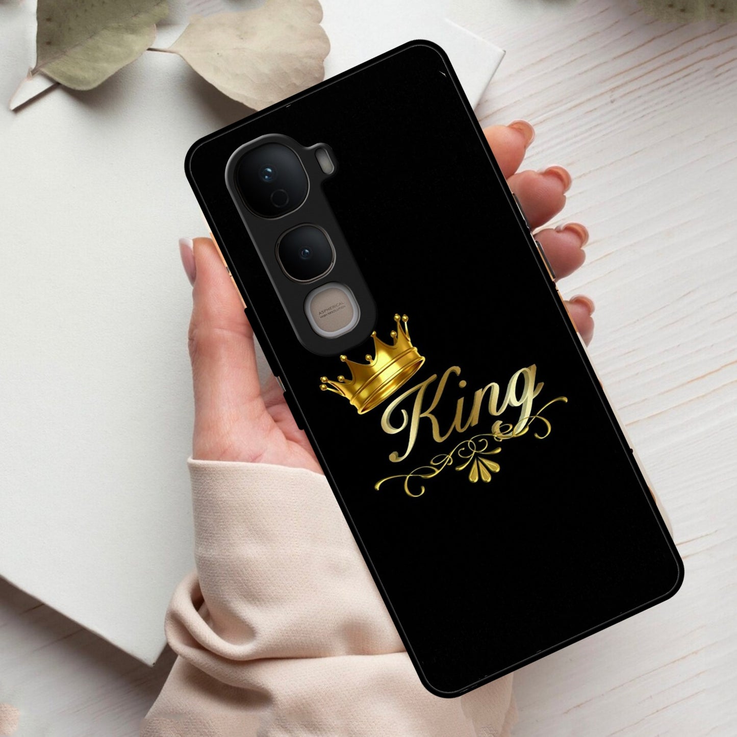 Cute King With Crown Glass Case For Vivo