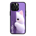 Cute Kitten Glossy Metal Case Cover For iPhone 13 Pro
