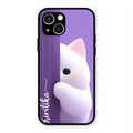 Cute Kitten Glossy Metal Case Cover For iPhone 13