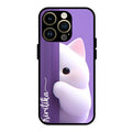 Cute Kitten Glossy Metal Case Cover For iPhone 14 Pro Max