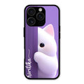 Cute Kitten Glossy Metal Case Cover For iPhone 16 Pro