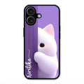 Cute Kitten Glossy Metal Case Cover For iPhone 17