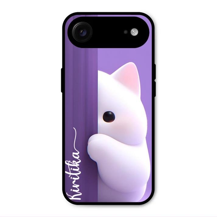 Cute Kitten Glossy Metal Case Cover For iPhone Air