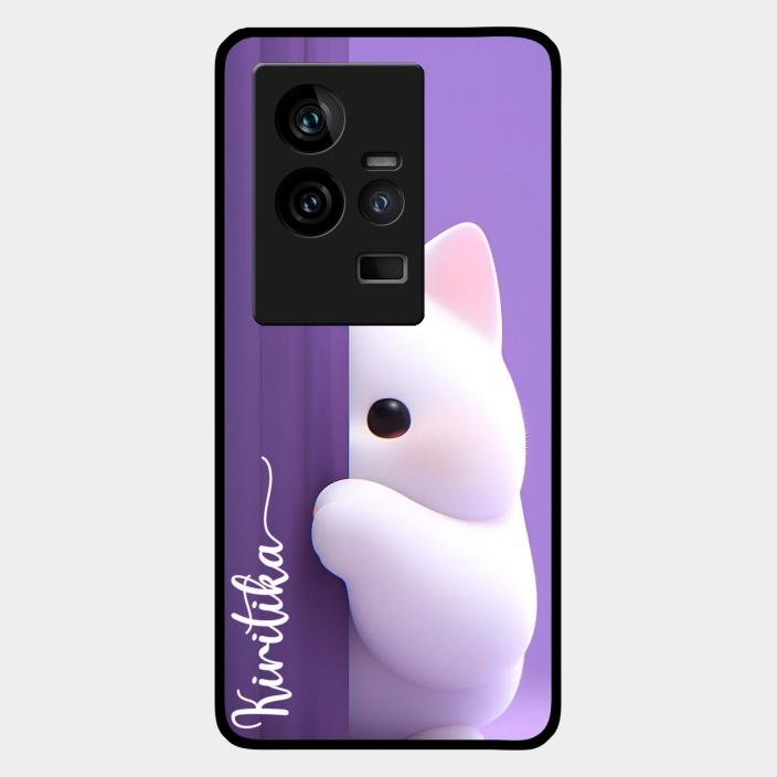 Cute Kitten Glossy Metal Case Cover For iQOO 11 5G