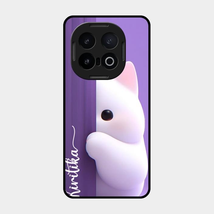 Cute Kitten Glossy Metal Case Cover For iQOO 13 5G