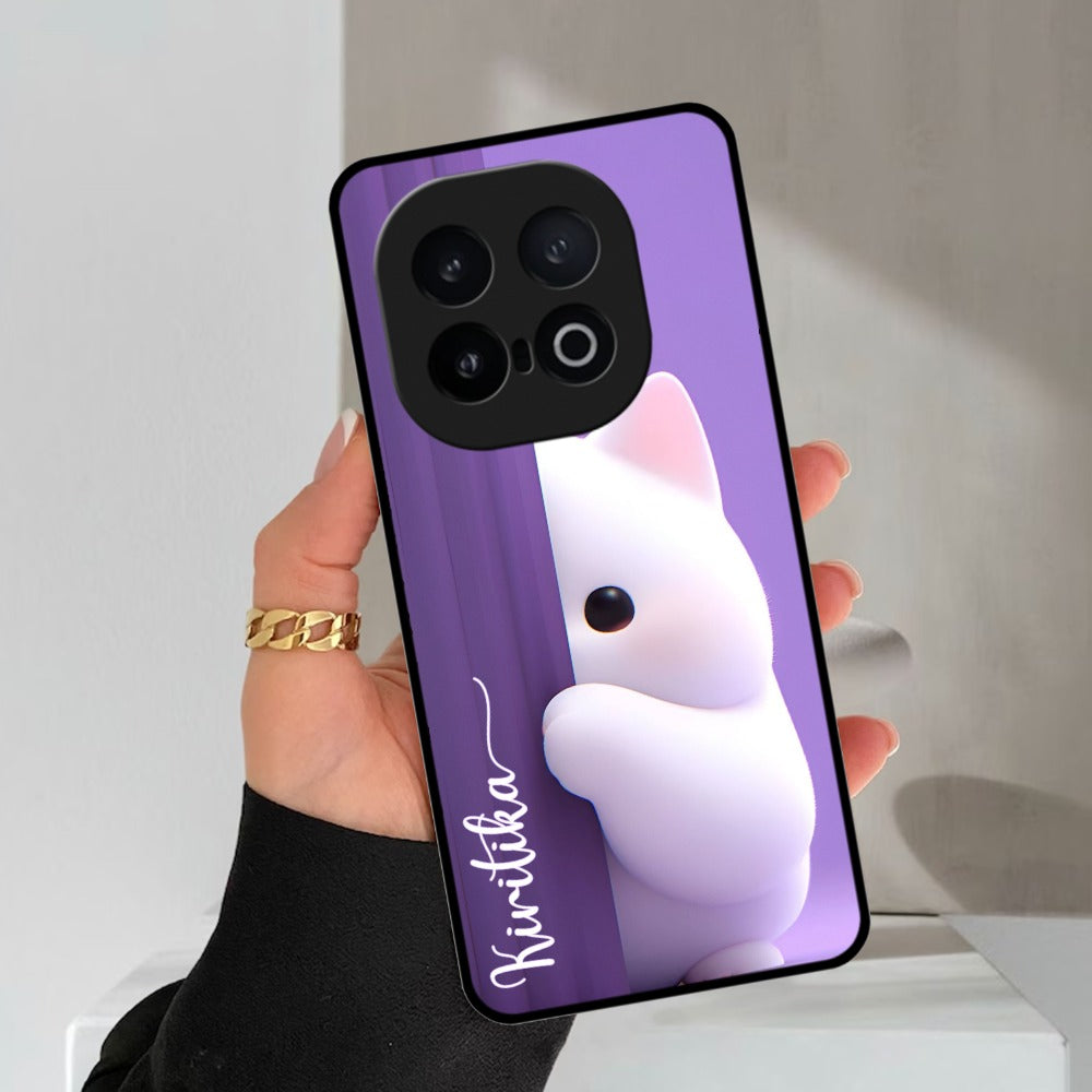 Cute KItten Glossy Metal Case Cover For Vivo