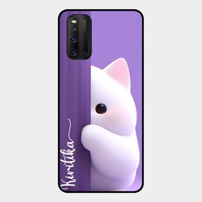 Cute Kitten Glossy Metal Case Cover For iQOO 3 5G