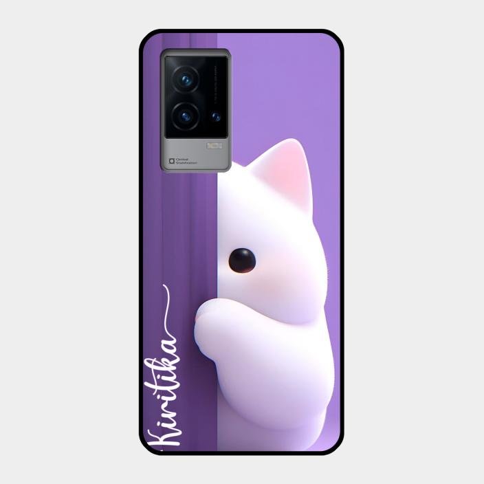 Cute Kitten Glossy Metal Case Cover For iQOO 9 5G