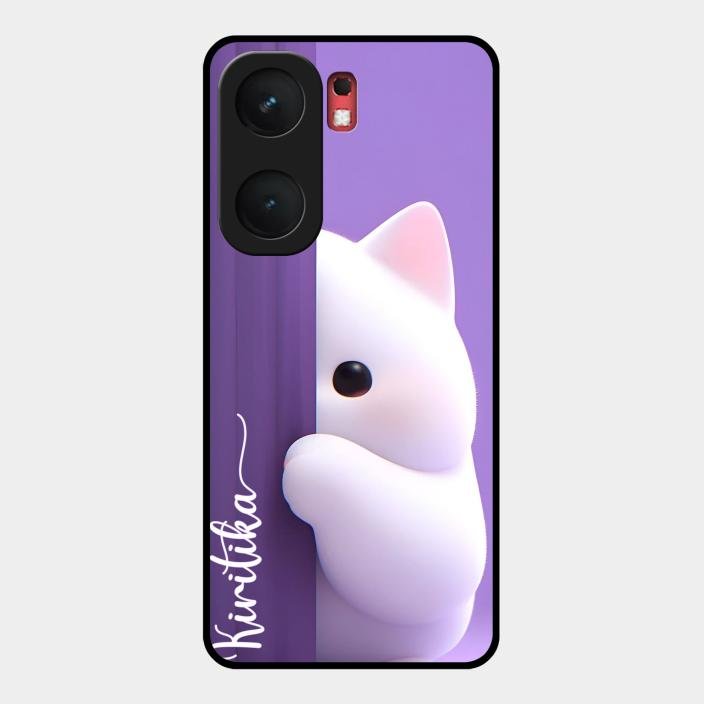 Cute Kitten Glossy Metal Case Cover For iQOO Neo 9 Pro 5G