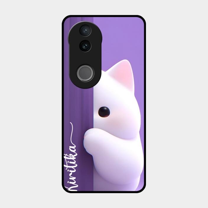 Cute Kitten Glossy Metal Case Cover For iQOO Z10R