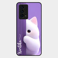 Cute Kitten Glossy Metal Case Cover For iQOO Z5 5G