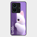 Cute Kitten Glossy Metal Case Cover For iQOO Z6 Pro 5G