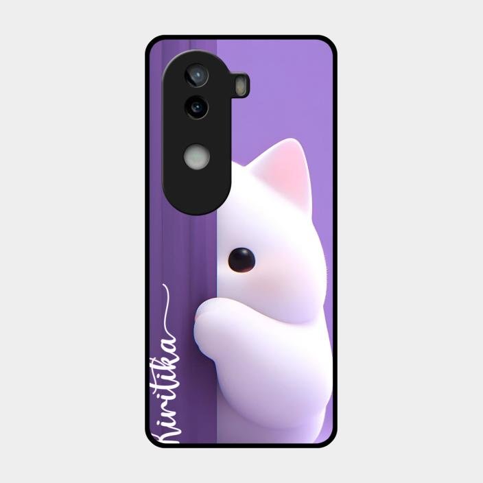 Cute Kitten Glossy Metal Case Cover For iQOO Z9S 5G
