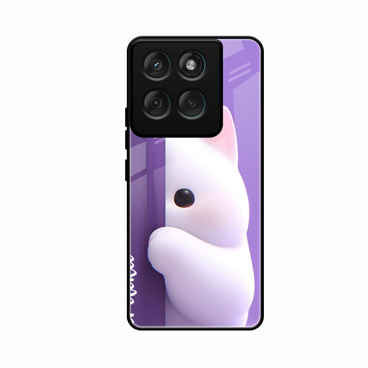 Cute Kitten Glossy Metal Case Cover For Motorola G57 Power 5G