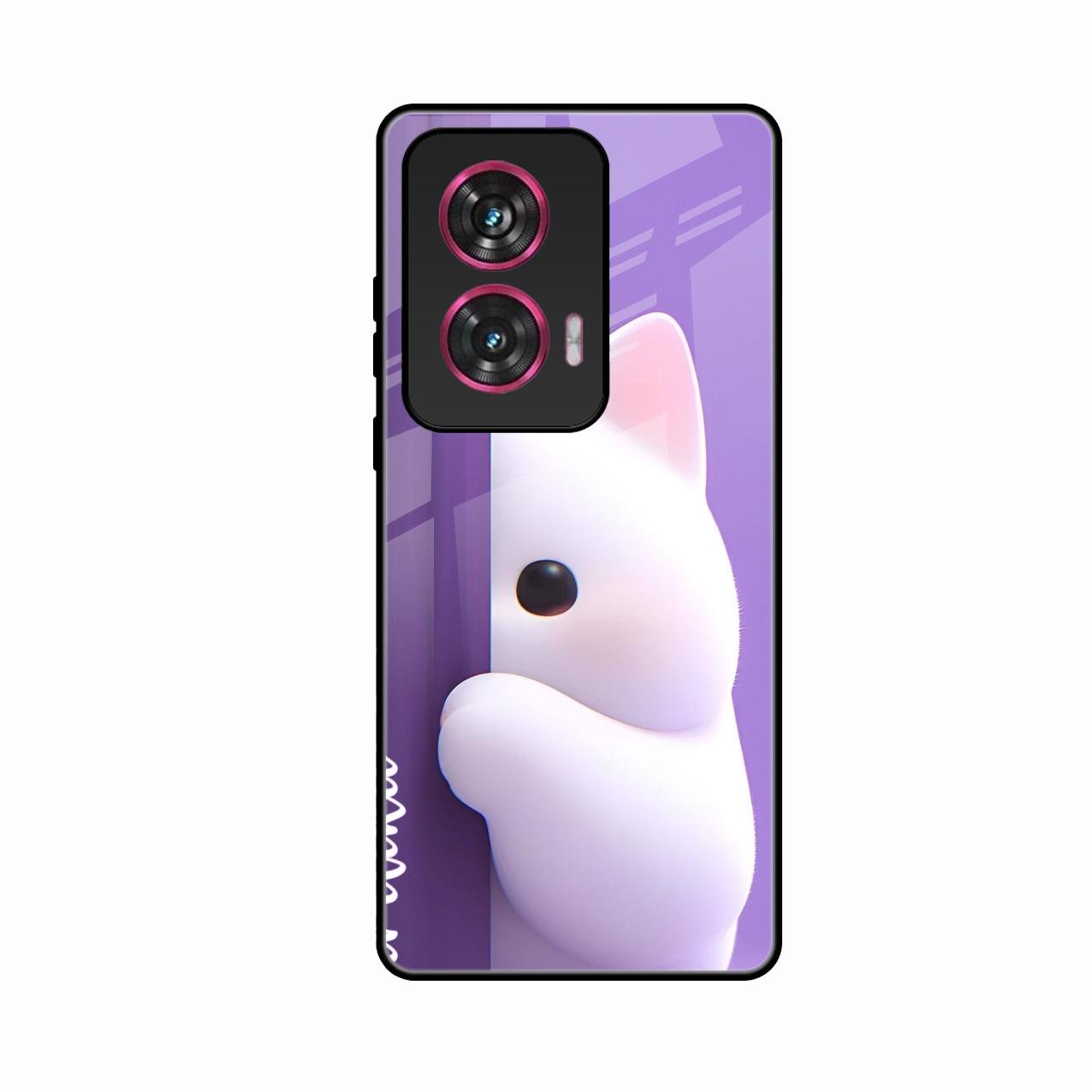 Cute Kitten Glossy Metal Case Cover For Motorola G85 5G