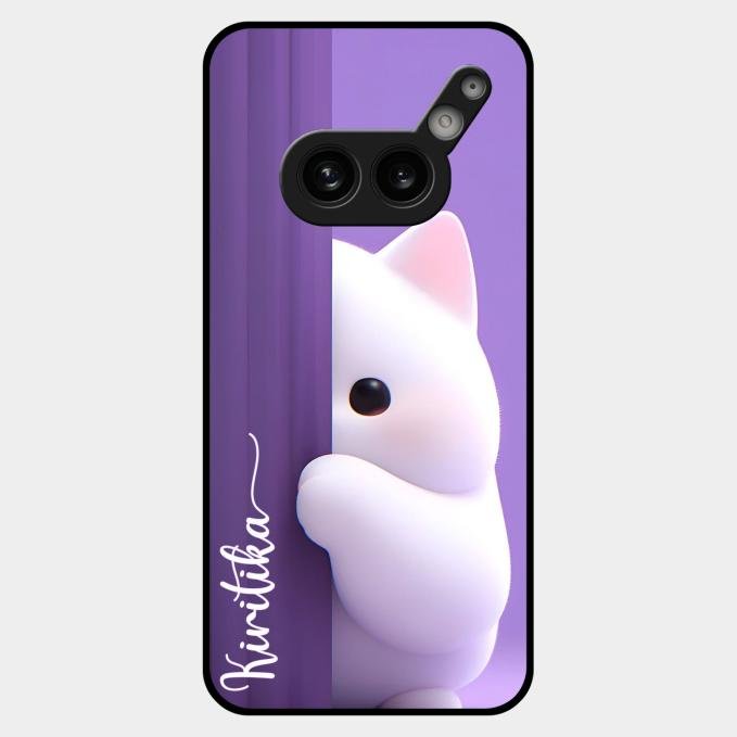 Cute Kitten Glossy Metal Case Cover For Nothing Phone 2A Plus
