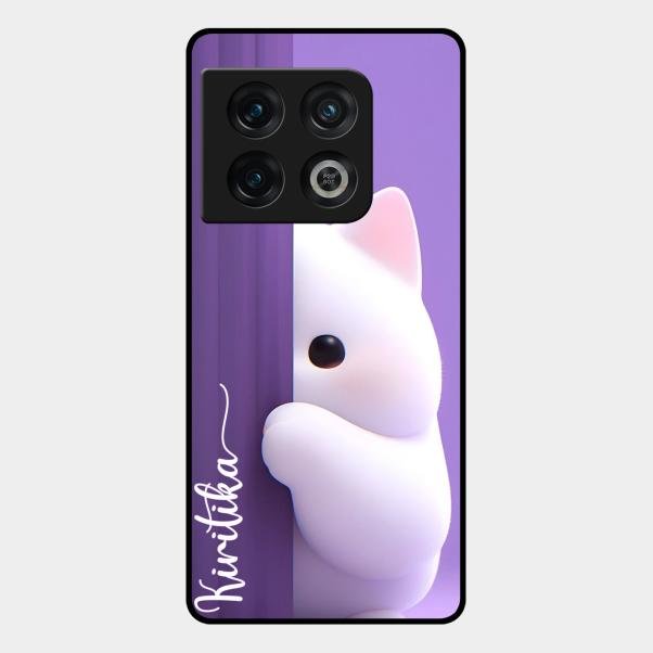 Cute Kitten Glossy Metal Case Cover For Oneplus 10 Pro 5G